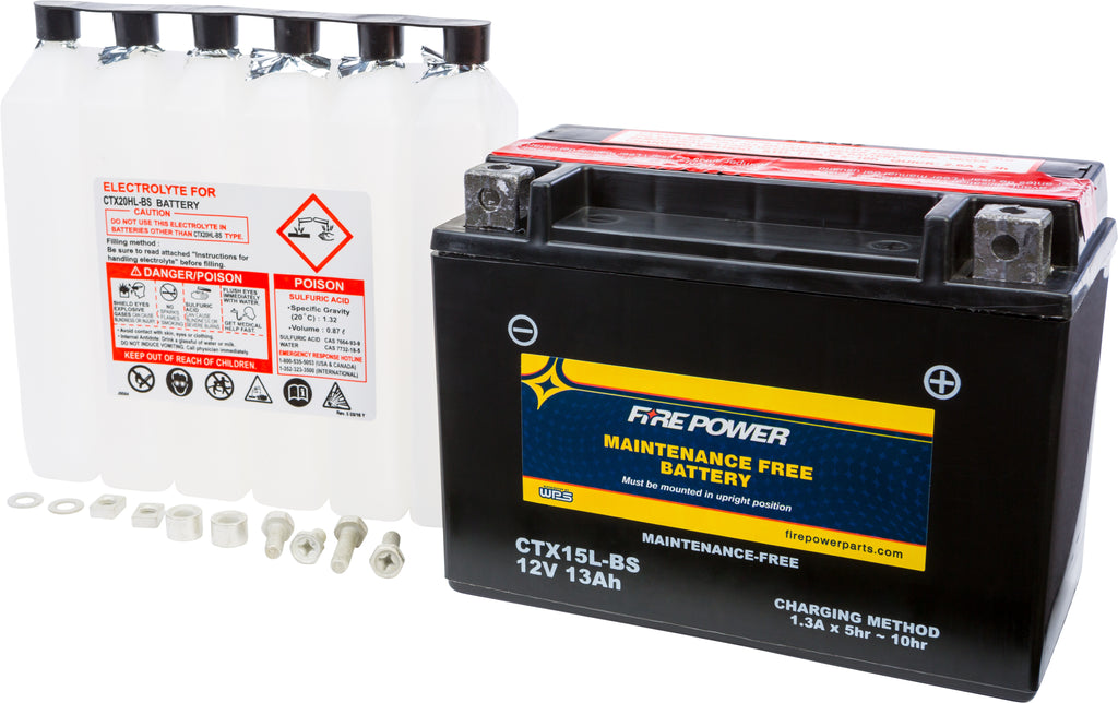 FIRE POWER BATTERY CTX15L-BS MAINTENANCE FREE CTX15L-BS-atv motorcycle utv parts accessories gear helmets jackets gloves pantsAll Terrain Depot