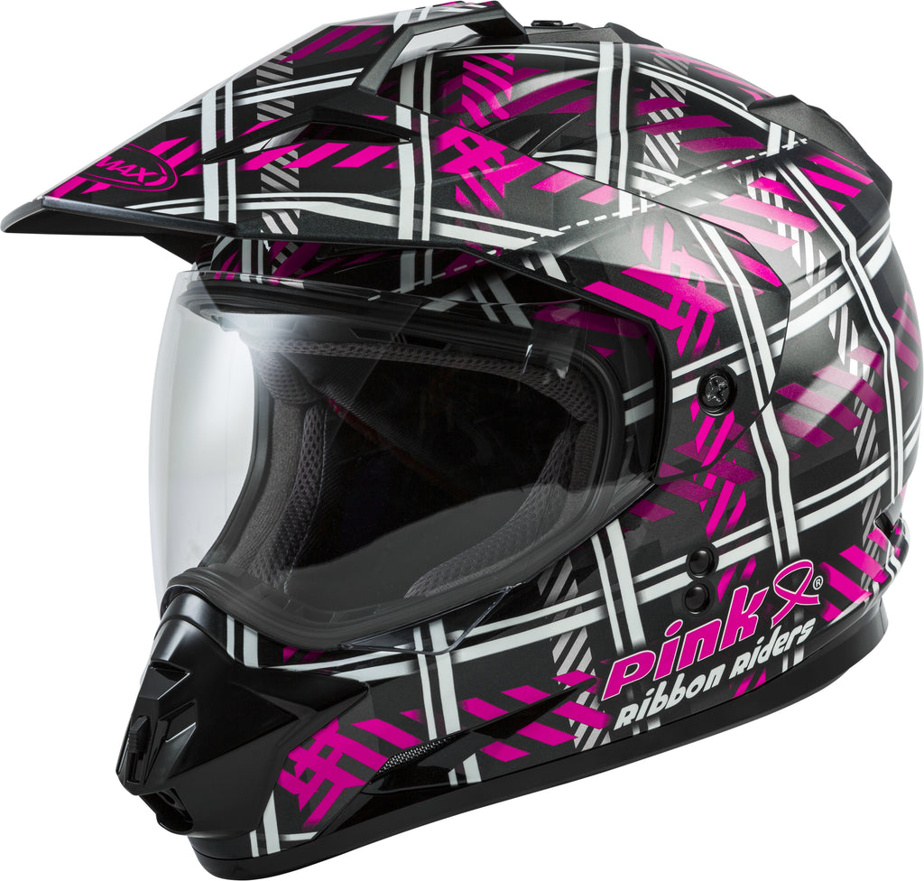 GMAX GM-11 DUAL-SPORT PINK RIBBON RIDERS HELMET BLACK/PINK XL G5117407