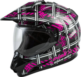 GMAX GM-11 DUAL-SPORT PINK RIBBON RIDERS HELMET BLACK/PINK XL G5117407