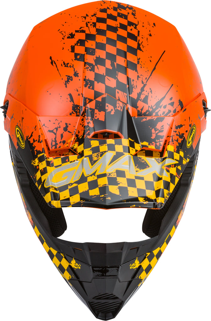 GMAX YOUTH MX-46Y OFF-ROAD ANIM8 HELMET ORANGE/YELLOW/SILVER YM G3461271