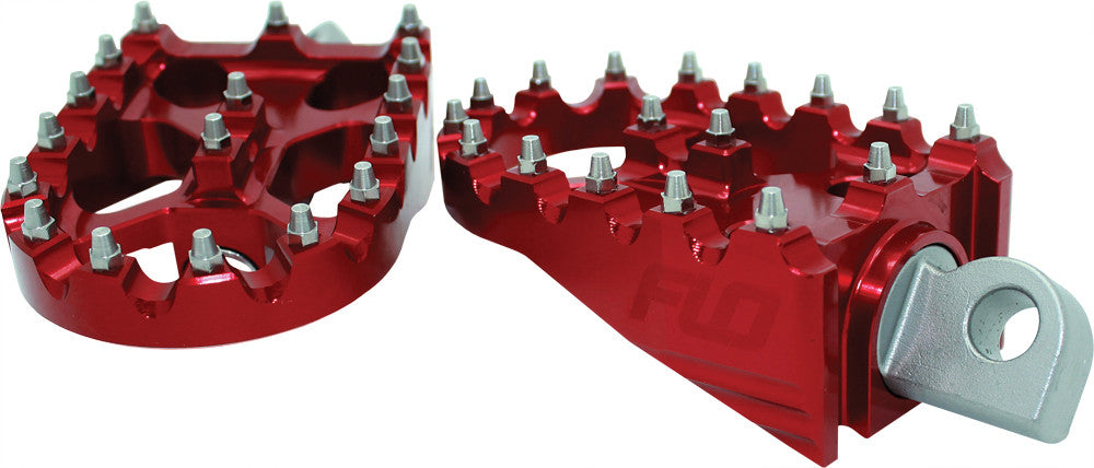 FLO MOTORSPORTS MOTO SYTLE FOOTPEG SET RED 2"X3.125" FPEG-800R-atv motorcycle utv parts accessories gear helmets jackets gloves pantsAll Terrain Depot