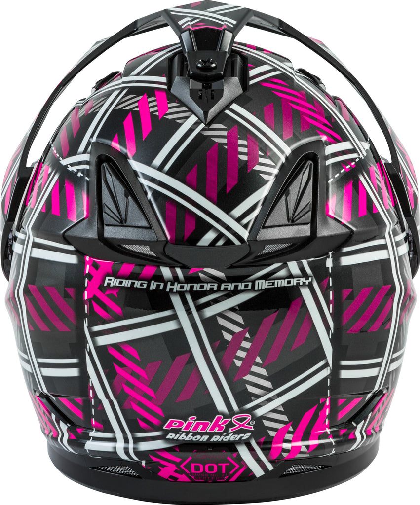 GMAX GM-11S DUAL-SPORT PINK RIBBON RIDERS SNOW HELMET BLK/PINK XS G21110403