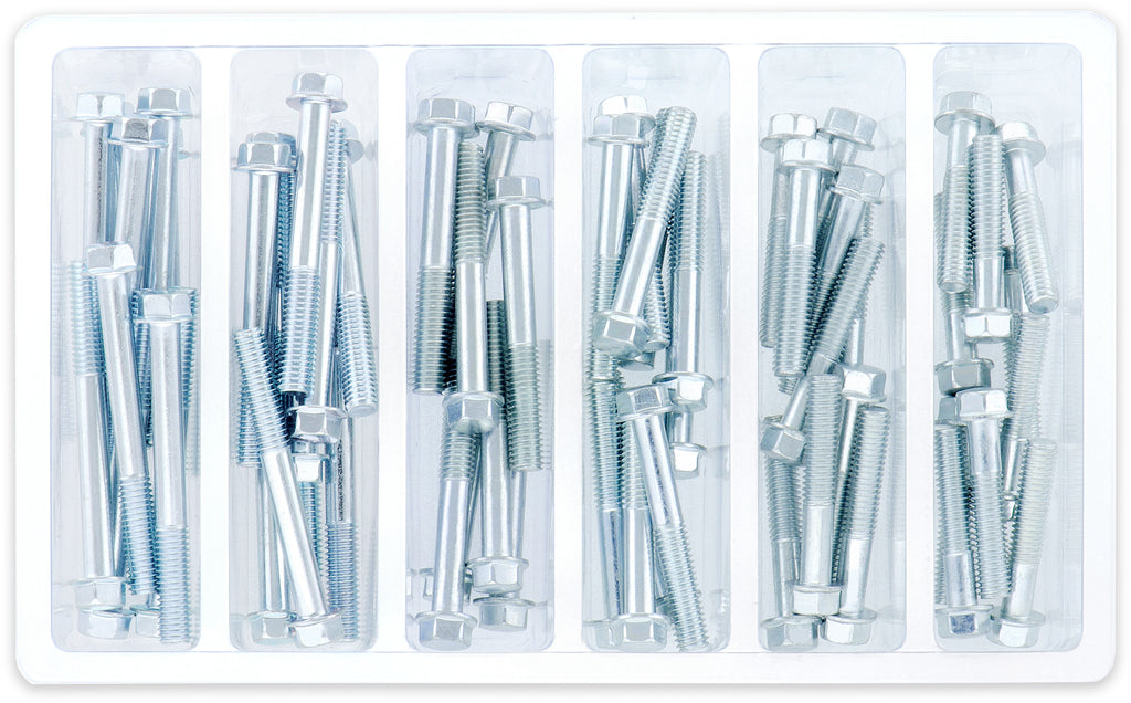 BOLT M6 8MM HEX FLANGE BOLT ASSORTMENT 60 PIECE KIT SV-M6HEXF-20