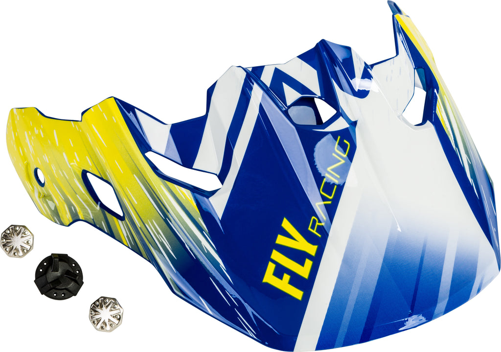 FLY RACING TOXIN RESIN VISOR WHITE/YELLOW/BLUE 73-88047
