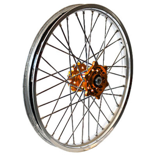 DUBYA REAR WHEEL SET 2.15X19 ORANGE HUB SILVER RIM 56-4067OS