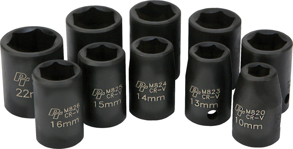 PERFORMANCE 10 PC 1/2" MET IMP SKT SET SHALLOW M593DB
