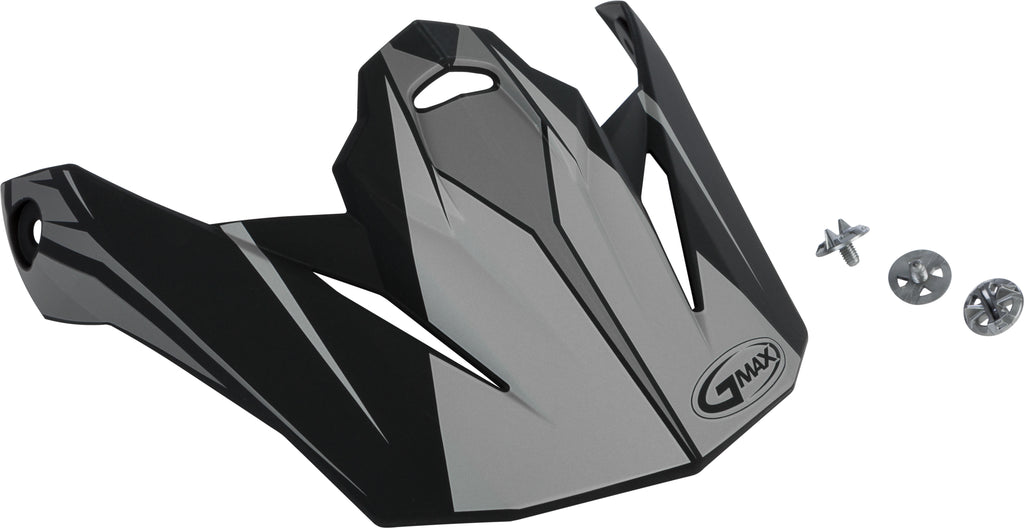GMAX VISOR W/SCREWS REVOKE MX-86 MATTE BLACK/SILVER G086058