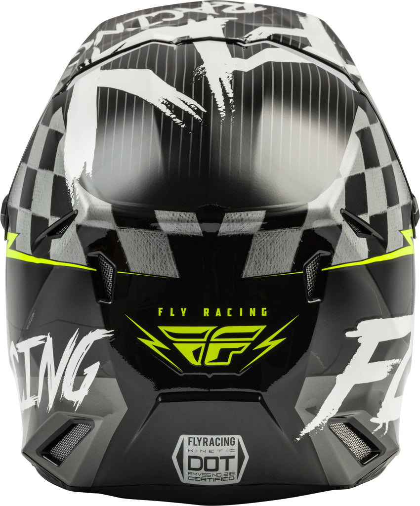 FLY RACING YOUTH KINETIC SKETCH HELMET BLACK/WHITE/HI-VIS YM 73-3468YM
