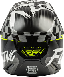 FLY RACING YOUTH KINETIC SKETCH HELMET BLACK/WHITE/HI-VIS YL 73-3468YL
