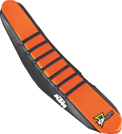D'COR SEAT COVER BLACK/ORANGE W/RIBS 30-30-206