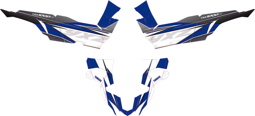 D'COR YAMAHA YXZ COMPLETE GRAPHIC KIT BLUE/WHITE 20-50-467