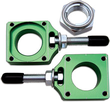 Load image into Gallery viewer, BOLT CHAIN ADJUSTER BLOCKS GREEN KXF CHAD-KX2.GR