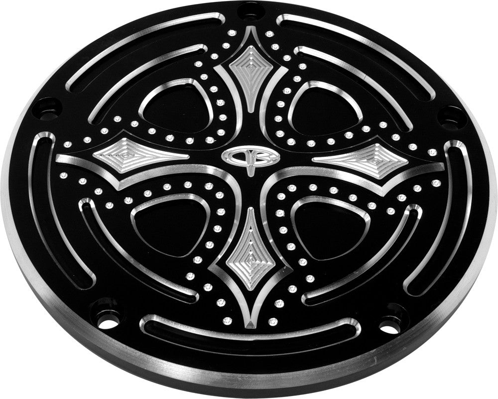 PREC. BILLET DERBY COVER DARKSIDE BLACK DRK-230-5H-BLK