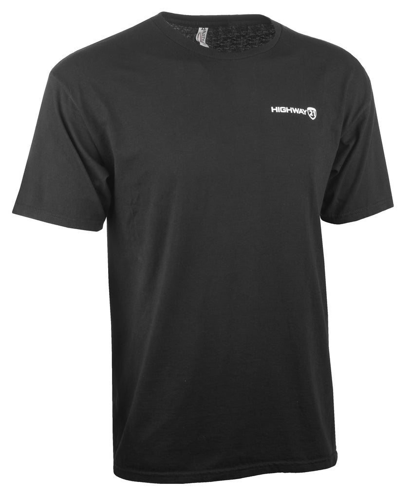 HIGHWAY 21 CORPORATE TEE BLACK LG 489-1920~4