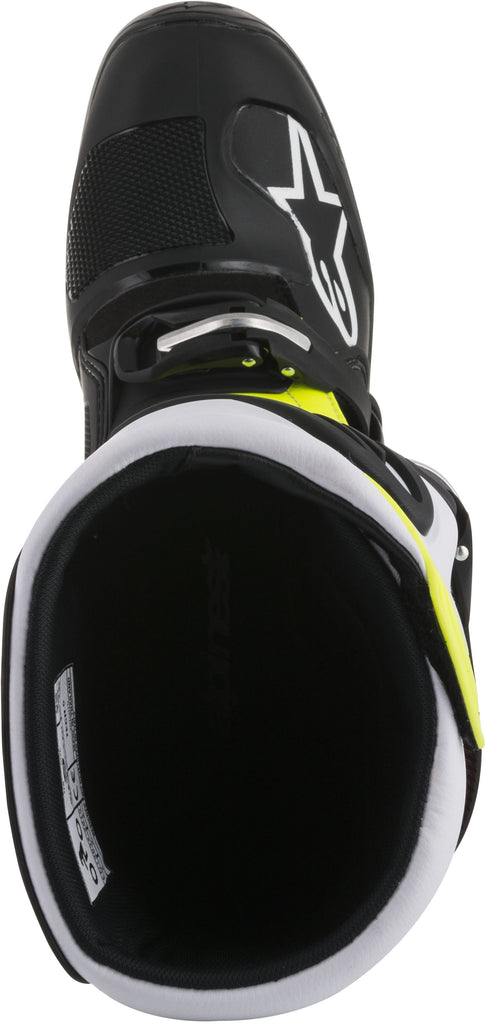 ALPINESTARS TECH 5 BOOTS BLACK/WHITE/RED/YELLOW SZ 05 2015015-1235-5