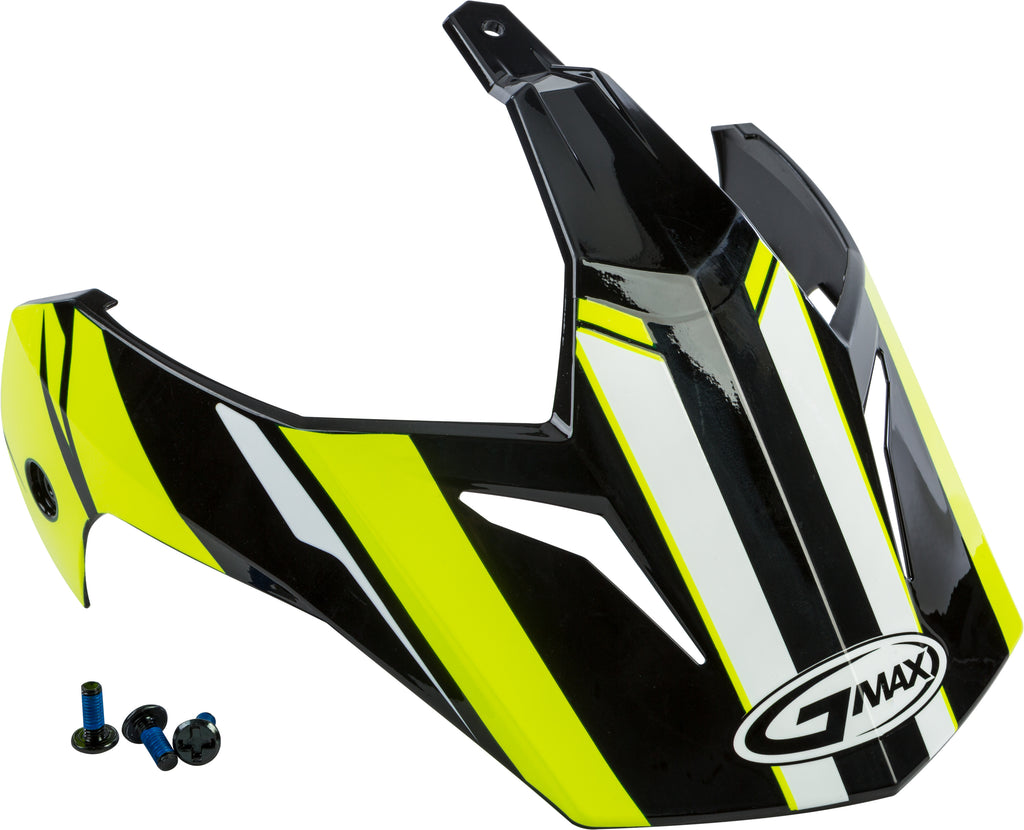 GMAX VISOR VERTICAL BLACK/HI-VIS YELLOW W/SCREWS GM-11 G011084