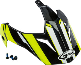 GMAX VISOR VERTICAL BLACK/HI-VIS YELLOW W/SCREWS GM-11 G011084