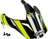 GMAX VISOR VERTICAL BLACK/HI-VIS YELLOW W/SCREWS GM-11 G011084