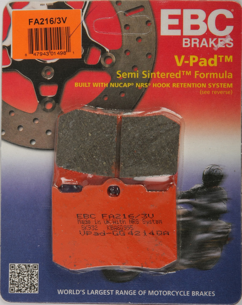 EBC BRAKE PADS V-SERIES FA216/3V-atv motorcycle utv parts accessories gear helmets jackets gloves pantsAll Terrain Depot