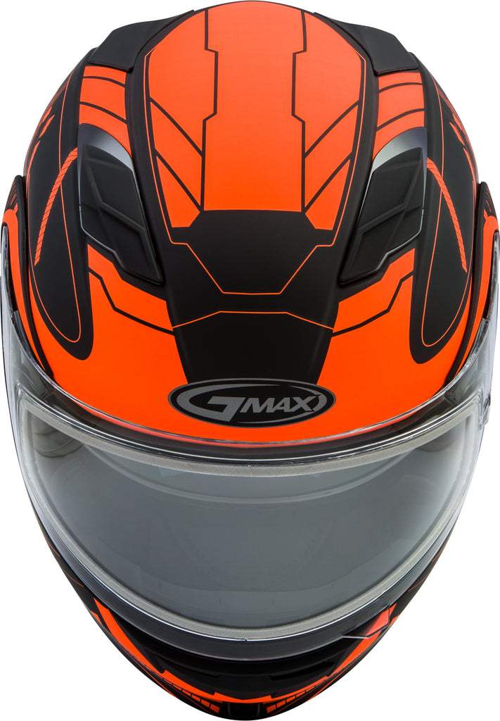 GMAX MD-01S MODULAR WIRED SNOW HELMET BLACK/NEON ORANGE SM G2011694D TC-26