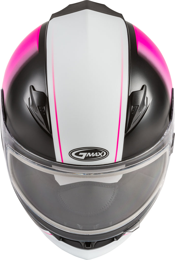 GMAX FF-49S HAIL SNOW HELMET W/ELEC SHIELD MATTE BLK/PINK/WHITE XL G4491347