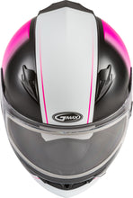 Load image into Gallery viewer, GMAX FF-49S HAIL SNOW HELMET W/ELEC SHIELD MATTE BLK/PINK/WHITE SM G4491344