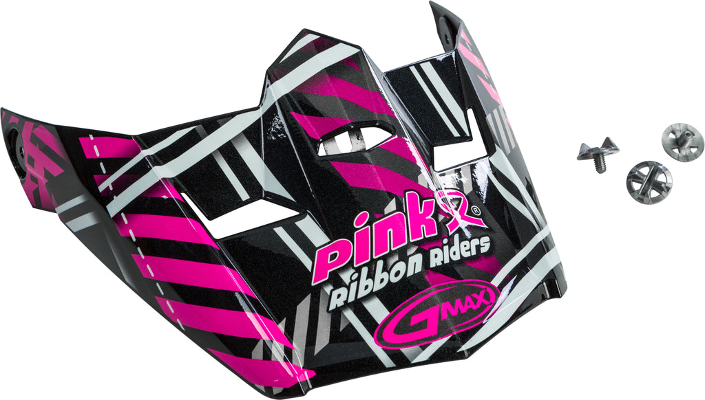 GMAX VISOR W/SCREWS XS-S MX-46 PINK RIBBON RIDERS PLAID BLACK/PINK G046867