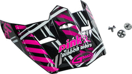 GMAX VISOR W/SCREWS XS-S MX-46 PINK RIBBON RIDERS PLAID BLACK/PINK G046867