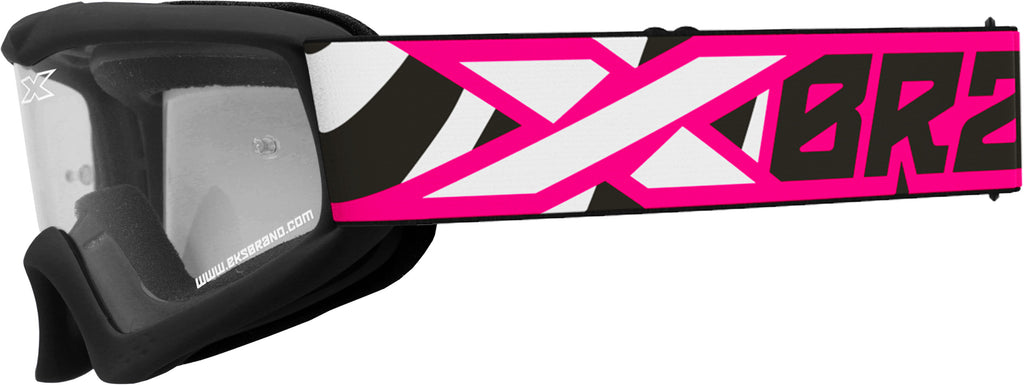 EKS BRAND YOUTH XGROM FLO PINK/ZEBRA CLEAR LENS 067-30315
