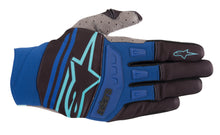 Load image into Gallery viewer, ALPINESTARS TECHSTAR GLOVES BLACK/TURQUOISE/BLUE 2X 3561019-1777-XXL