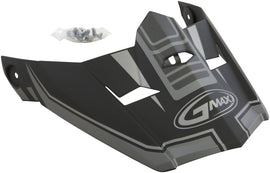 GMAX VISOR W/SCREWS UNCLE MX-46 MATTE BLACK/SILVER XS-SM G046834