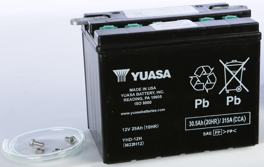 YUASA BATTERY YHD-12 CONVENTIONAL YUAM22H12-atv motorcycle utv parts accessories gear helmets jackets gloves pantsAll Terrain Depot