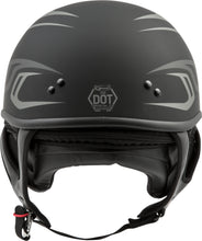 Load image into Gallery viewer, GMAX GM-35 HALF HELMET FULL DRESSED DERK MATTE BLACK/SILVER SM G1355394
