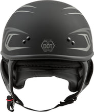 Load image into Gallery viewer, GMAX GM-35 HALF HELMET FULL DRESSED DERK MATTE BLACK/SILVER XL G1355397