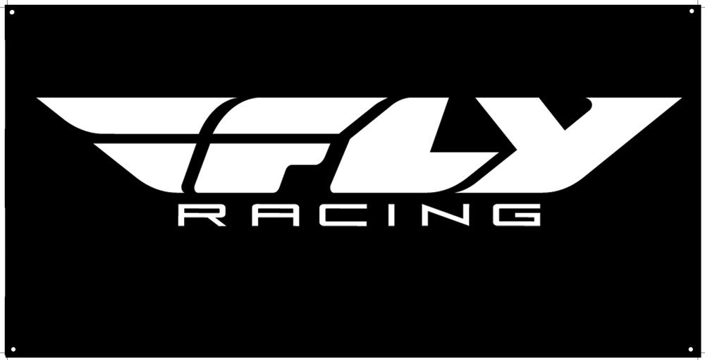 FLY RACING RACING BANNER BLACK 3' X 6' NEW F-RACE BLACK 3X6