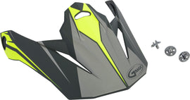 GMAX VISOR W/SCREWS REVOKE MX-86 MATTE GREY/HI-VIS YELLOW G086062