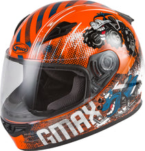 Load image into Gallery viewer, GMAX YOUTH GM-49Y BEASTS FULL-FACE HELMET ORANGE/BLUE/GREY YL G1498272