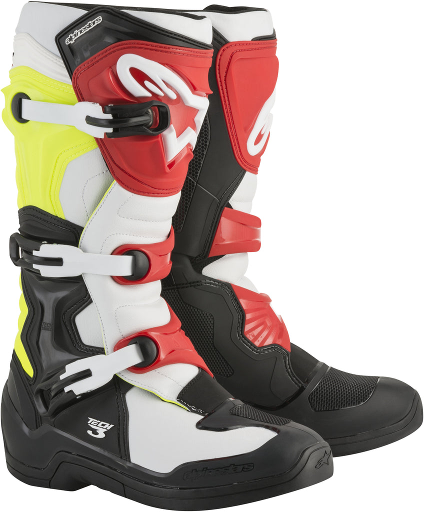 ALPINESTARS TECH 3 BOOTS BLACK/WHITE/YELLOW SZ 16 2013018-1053-16