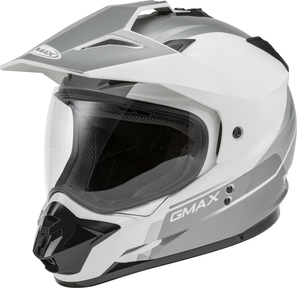 GMAX GM-11 DUAL-SPORT SCUD HELMET WHITE/GREY XL G1113247