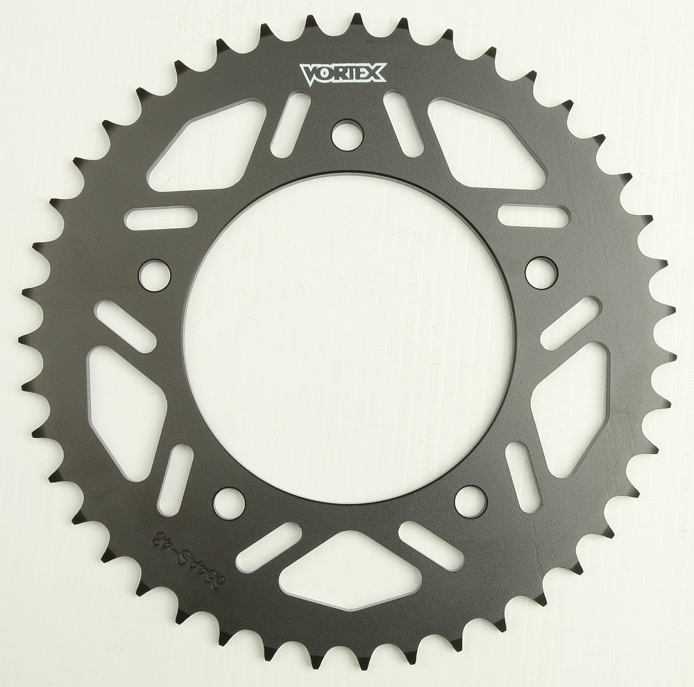 VORTEX STEEL REAR SPROCKET BLACK 43T 654AS-43