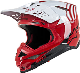 ALPINESTARS S.TECH M10 DYNO HELMET GLOSS RED/WHITE 2X 8301119-3182-2X