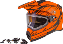 Load image into Gallery viewer, GMAX AT-21S EPIC SNOW HELMET W/ELEC SHIELD MATTE NEON ORG/BLACK MD G4211145