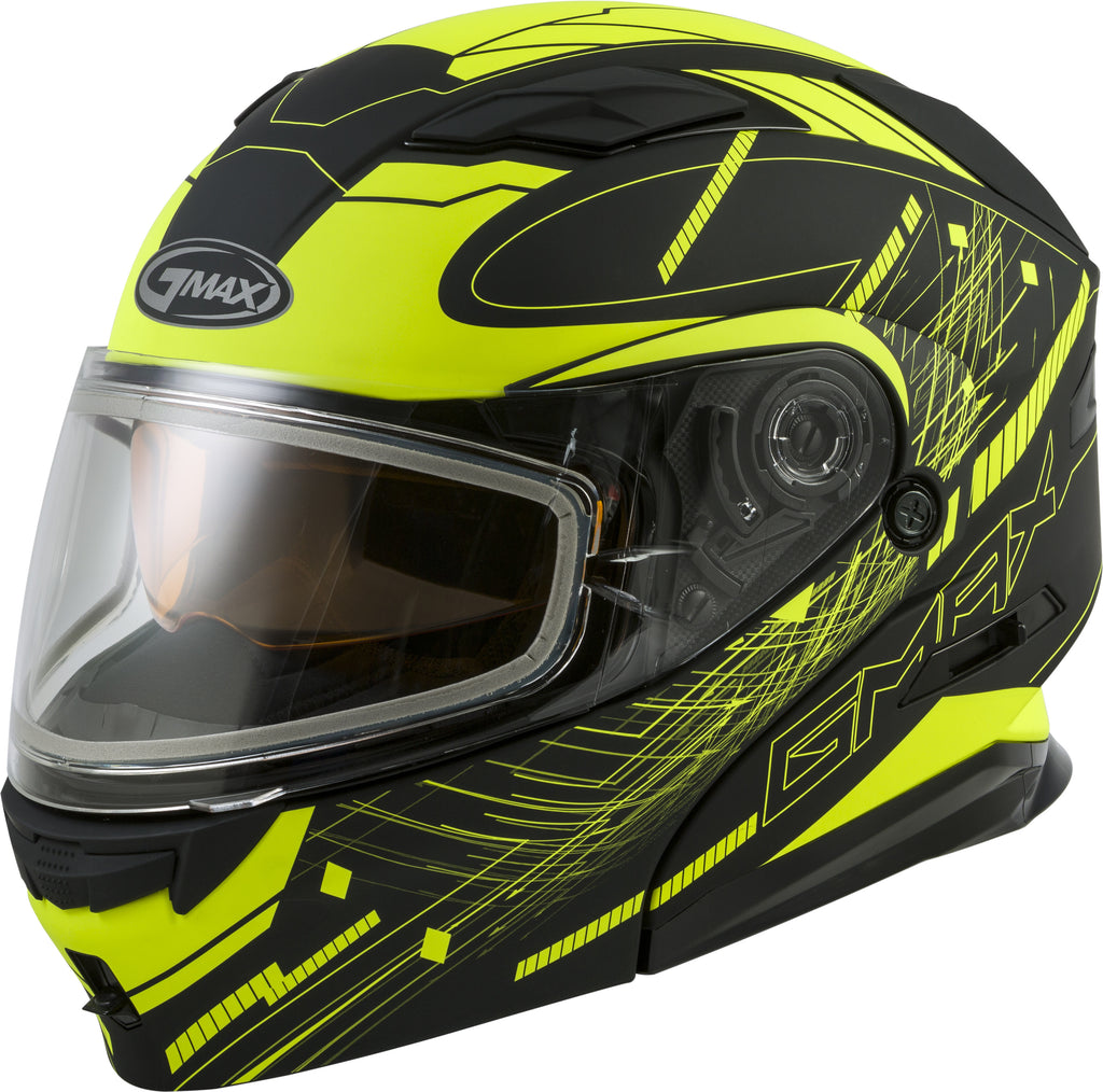 GMAX MD-01S MODULAR WIRED SNOW HELMET BLACK/HI-VIS SM G2011684D TC-24