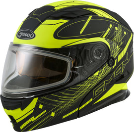 GMAX MD-01S MODULAR WIRED SNOW HELMET BLACK/HI-VIS XS G2011683D TC-24