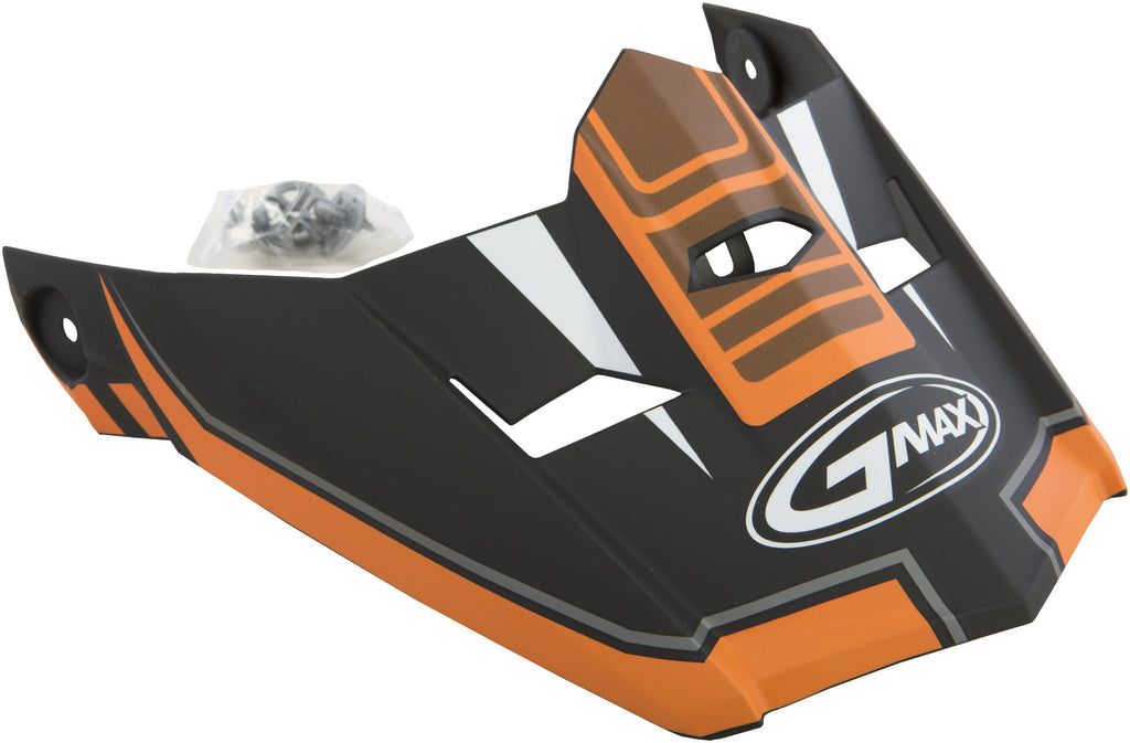 GMAX VISOR W/SCREWS UNCLE MX-46 MATTE BLACK/ORANGE XS-SM G046833