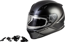 Load image into Gallery viewer, GMAX FF-49S HAIL SNOW HELMET W/ELEC SHIELD MATTE BLACK/GREY XL G4491507