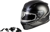 GMAX FF-49S HAIL SNOW HELMET W/ELEC SHIELD MATTE BLACK/GREY 3X G4491509
