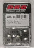 DRC ALUMINUM SPACERS TYPE 12 TITANIUM M6X12MM 4/PK D58-57-441