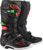 ALPINESTARS TECH 7 BOOTS BLACK/RED/GREEN SZ 13 2012014-1366-13