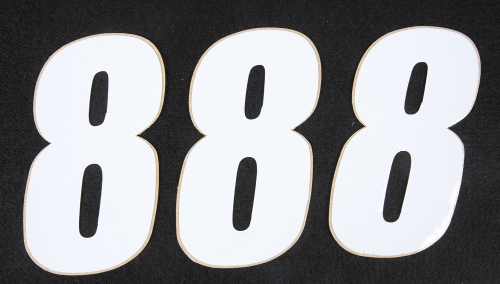 D'COR NUMBER 8 WHITE 4" 3/PK 45-14-8